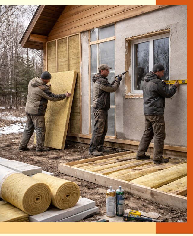 Утепление дачного дома в Миассе от 4831 руб/м2 — недорого | ТепломастерМсс